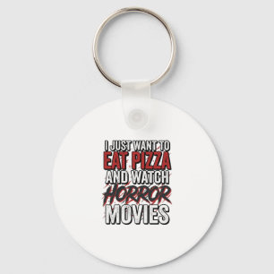 Chaveiro Filmes de Terror de Pizza Tipografia Vintage de Ha