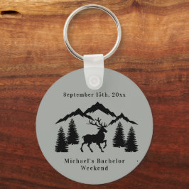 Chaveiro Fim de Semana de Caça ao Veado Cinza Rústico para 