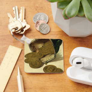 Chaveiro Finanças Empresariais Antigas, Moeda de Ouro no Bo