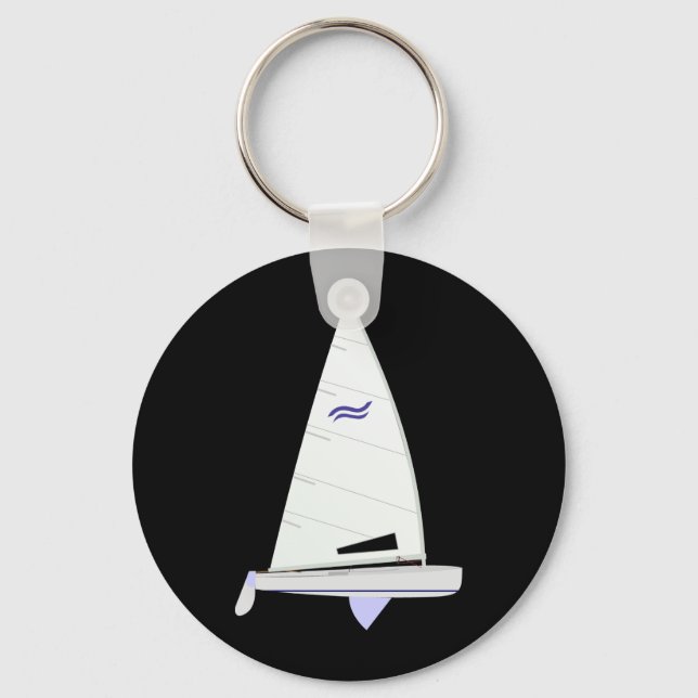 Chaveiro Finn Racing Sailboat - uma classe de Olimpiadas (Frente)