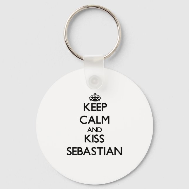 Chaveiro Fique calmo e beije Sebastian (Frente)