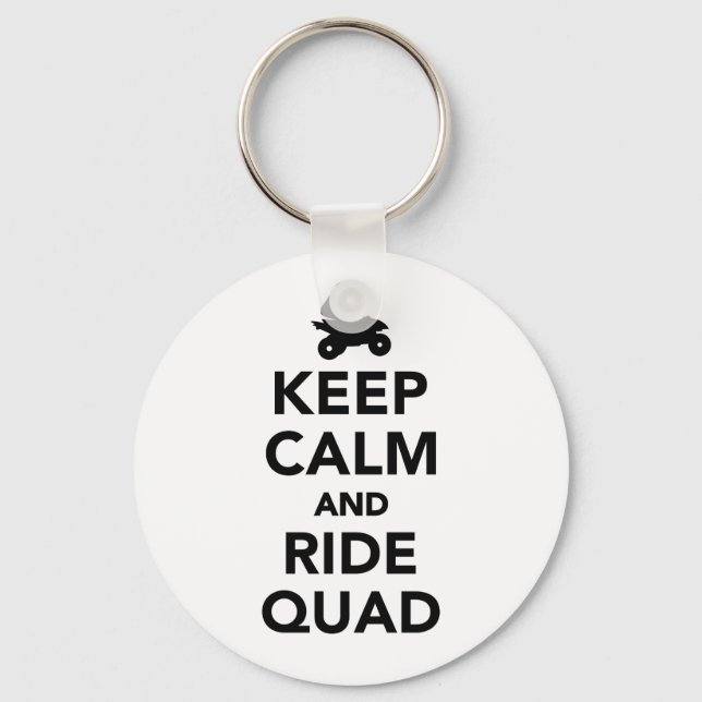 Chaveiro Fique calmo e cavalgue Quad (Frente)