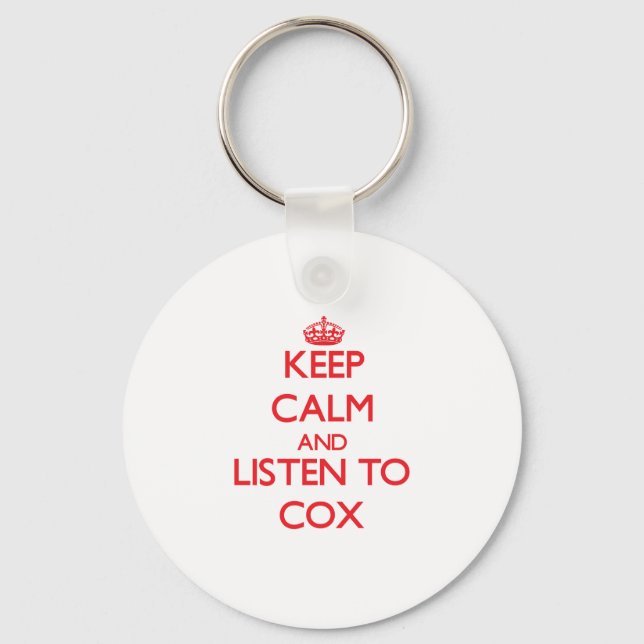Chaveiro Fique calmo e escute Cox (Frente)