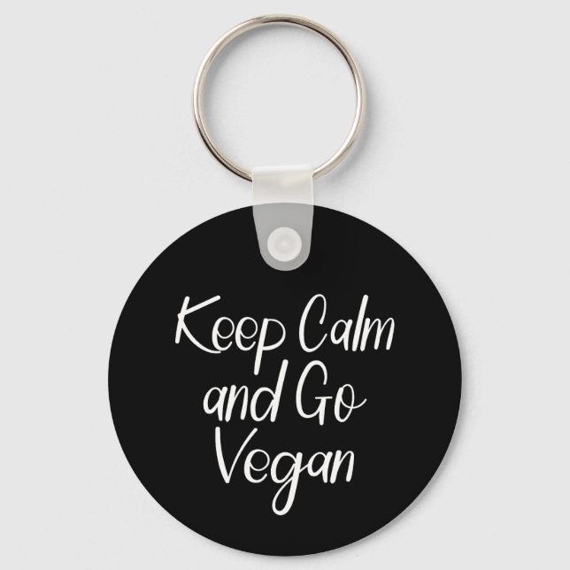 Chaveiro Fique calmo e vá para Vegan (Frente)