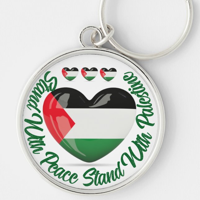 Chaveiro "Fique com a paz, fique com a Palestina (Frente)