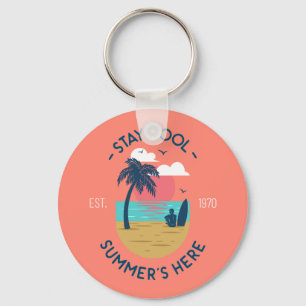 Chaveiro Fique Legal Summer's Here Beach Sunset