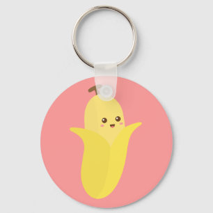 Chaveiro Fique louco com Banana Fofa e Feliz