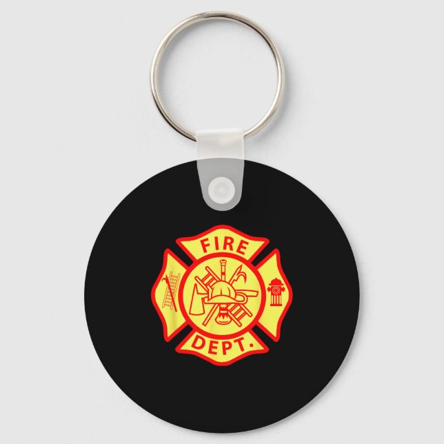 Chaveiro Fire Department Logo Uniform Fireman Symbol Firefi (Frente)