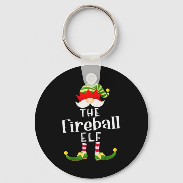 Chaveiro Fireball Elf Group Christmas Funny Pajama Party  (Frente)