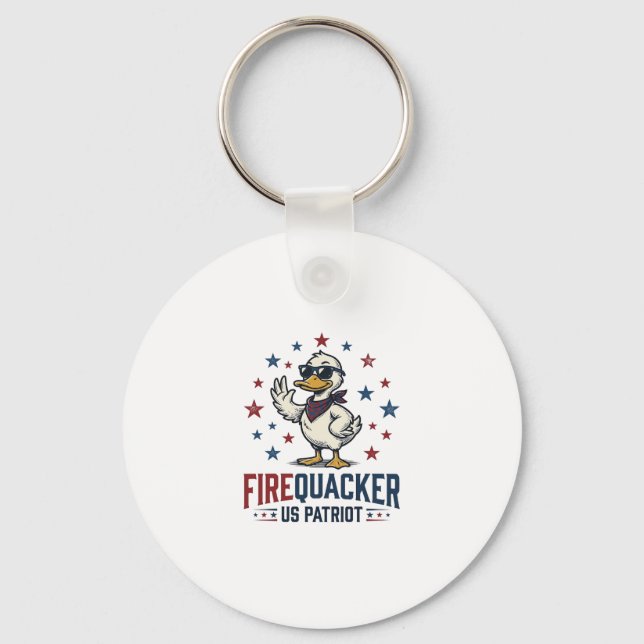 Chaveiro Firequacker Pato Patriótico Camisa Vintage Design_ (Frente)