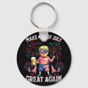 Chaveiro Fireworks Funny Trump Patriótico Americano Feliz 4