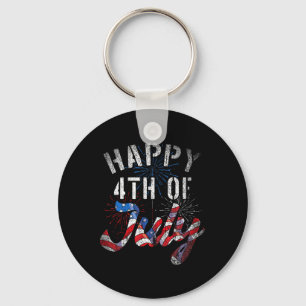 Chaveiro Fireworks Happy 04 De Julho, EUA Bandeira American