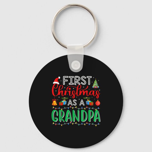 Chaveiro First Christmas As Grandpa Family Matching New Gra (Frente)