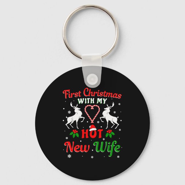 Chaveiro First Christmas With My Hot New Wife Christmas New (Frente)