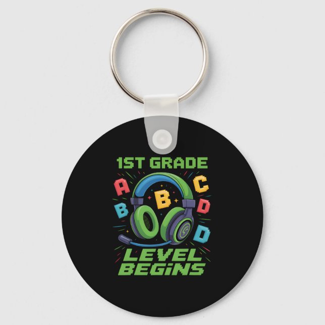 Chaveiro First Day Of 1st Grade Level Begins Shirt Gamer Bo (Frente)