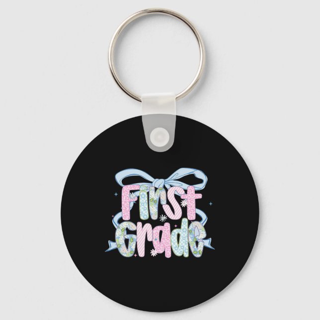 Chaveiro First Day Of First Grade Floral Bundle For Teacher (Frente)