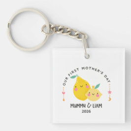Chaveiro First Mother’s Day 2026 Cute Lemon Mom & Baby 