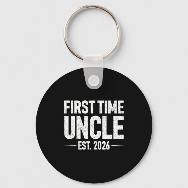 Chaveiro First Time Uncle Est. 2026 Funny New Uncle  (Frente)
