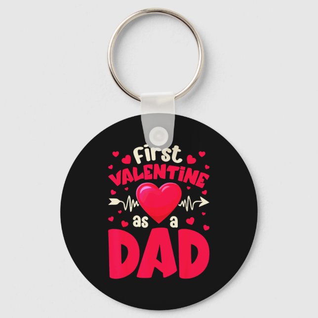 Chaveiro First Valentine As A Dad Funny Valentine New Dad B (Frente)