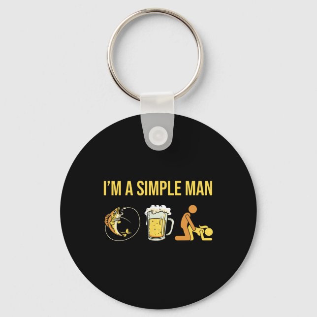 Chaveiro Fisherman - Angler Angling Fishing Im A Simple Man (Frente)