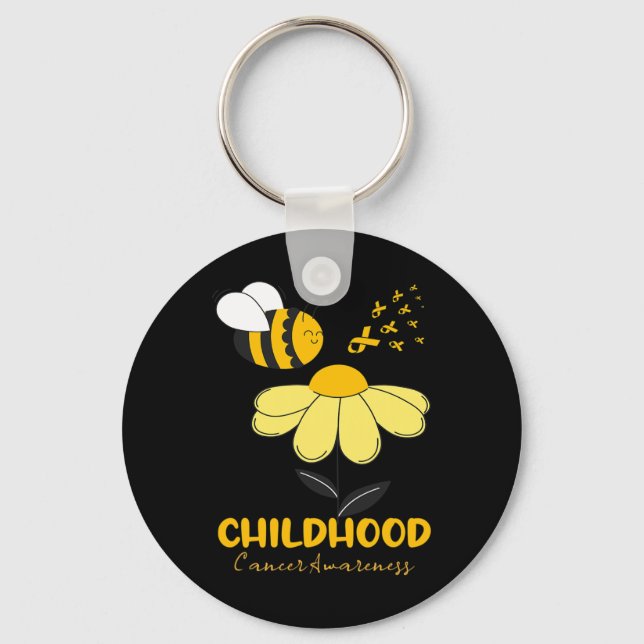 Chaveiro Fita da Consciência do Cancer Infantil para Man Wo (Frente)