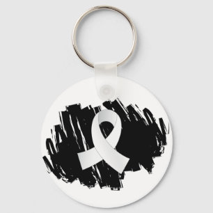 Chaveiro Fita da pérola do mesotelioma com Scribble