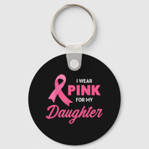 Chaveiro Fita de Apoio ao Câncer Uso Rosa Pela Minha Filha