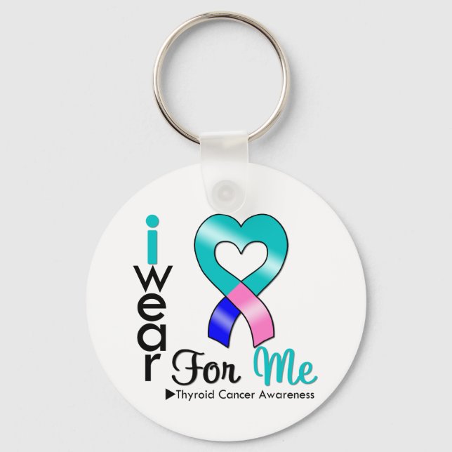 Chaveiro Fita De CANCER TIROIDE Para Mim (Frente)