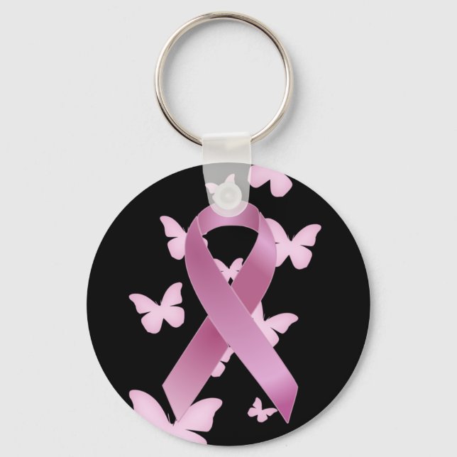Chaveiro Fita de Consciência Rosa (Frente)