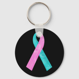 Chaveiro Fita de DNA BRCA rosa e lacrimal