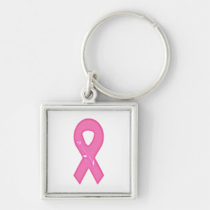 Chaveiro Fita De Sensibilização Do Cancer Com Flor