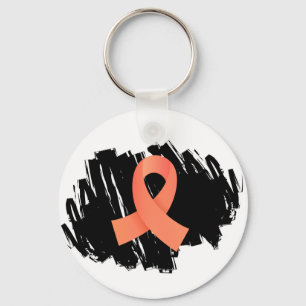 Chaveiro Fita do pêssego do cancer Endometrial com Scribbl