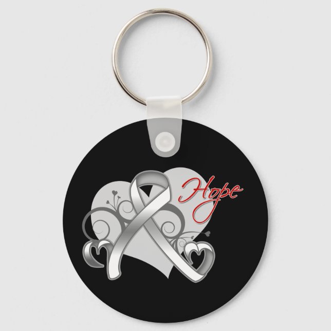 Chaveiro Fita Floral Esperança - Cancer Pulmonar (Frente)