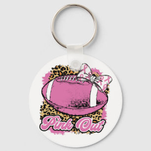 Chaveiro Fita Rosa Com Bola De Rugby (Softball)