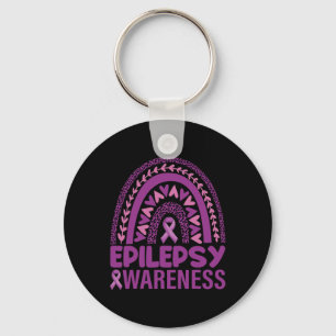 Chaveiro Fita Roxa Arco-íris de Conscientização da Epilepsi