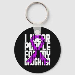 Chaveiro Fita Roxa câncer de pâncreas Vestida para Filha