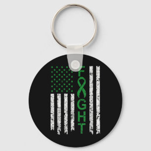 Chaveiro Fita Verde da Saúde Mental Vintage Luta Bandeira d