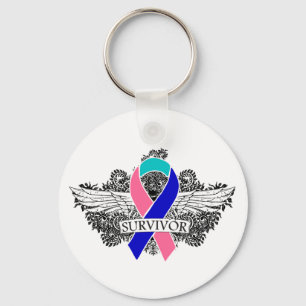 Chaveiro Fita voada do SOBREVIVENTE do cancer de tiróide