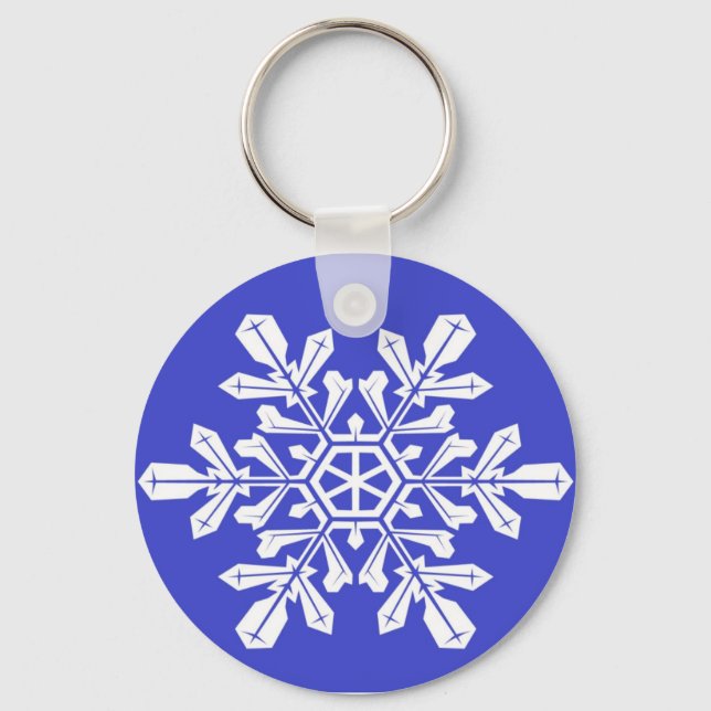 Chaveiro Flaço de Neve Azul de Cadeia-Chave (Frente)