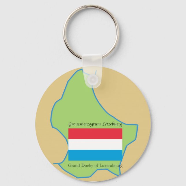 Chaveiro Flag and Map of Luxembourg (Frente)