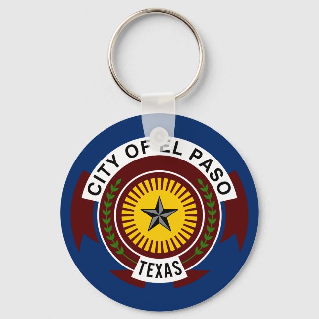 Chaveiro Flag of City of El Paso, Texas Keychain (Frente)