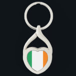 Chaveiro Flag of Ireland Heart<br><div class="desc">O país "Flag of Ireland" com um tricolor vertical de verde,  branco e laranja.</div>