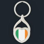 Chaveiro Flag of Ireland Heart<br><div class="desc">O país "Flag of Ireland" com um tricolor vertical de verde,  branco e laranja.</div>