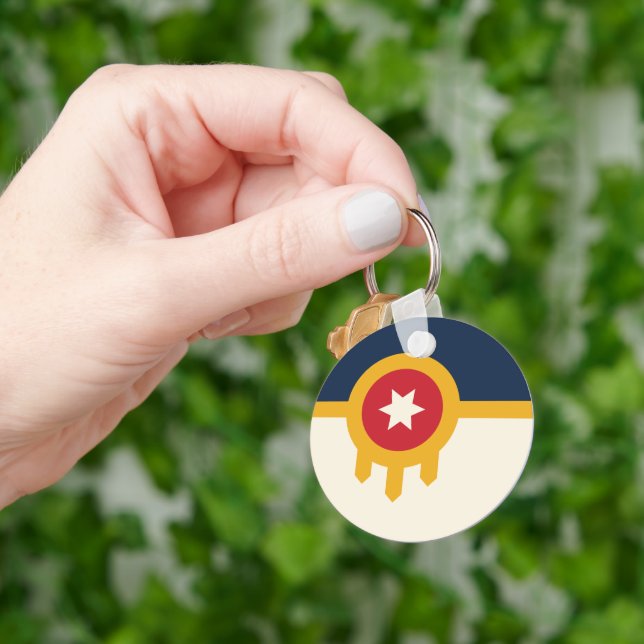 Chaveiro Flag of Tulsa city, Oklahoma State (Mão)