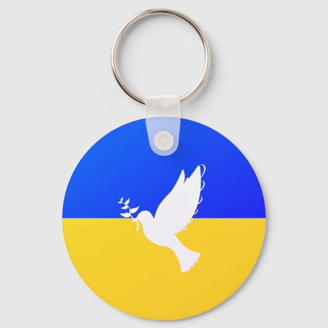 Chaveiro Flag of Ukraine - Dove of Peace - Freedom - Peace (Frente)