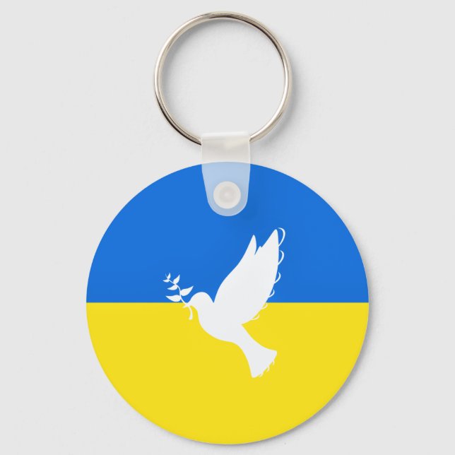 Chaveiro Flag of Ukraine - Dove of Peace - Freedom - Peace  (Frente)