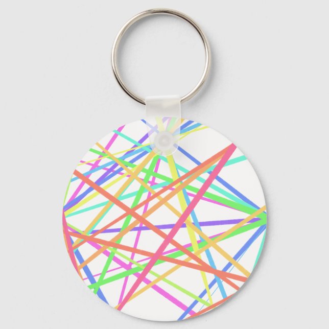 Chaveiro Flair de Verão: Neon Rainbow Striped (Frente)