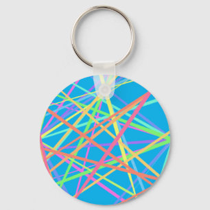 Chaveiro Flair de Verão: Neon Rainbow Striped