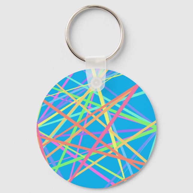 Chaveiro Flair de Verão: Neon Rainbow Striped (Frente)