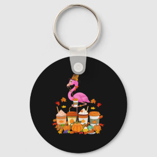 Chaveiro Flamingo de Ação de Graças Vestindo Cafés de Queda